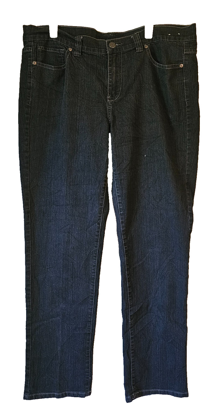Calvin Klein Womens 18W Straight Leg Jeans Dark Wash Denim Plus Size